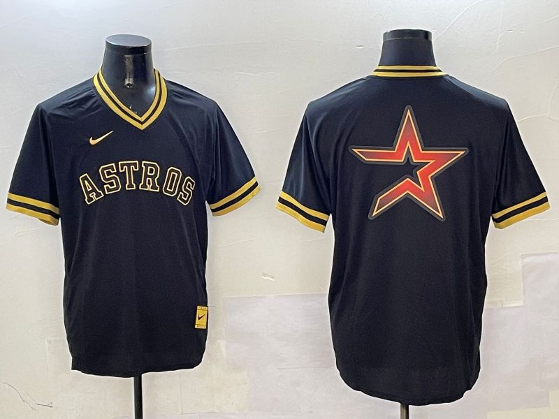 Men Houston Astros Blank Black Gold Game 2025 Nike MLB Jersey style 7->houston astros->MLB Jersey